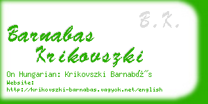 barnabas krikovszki business card